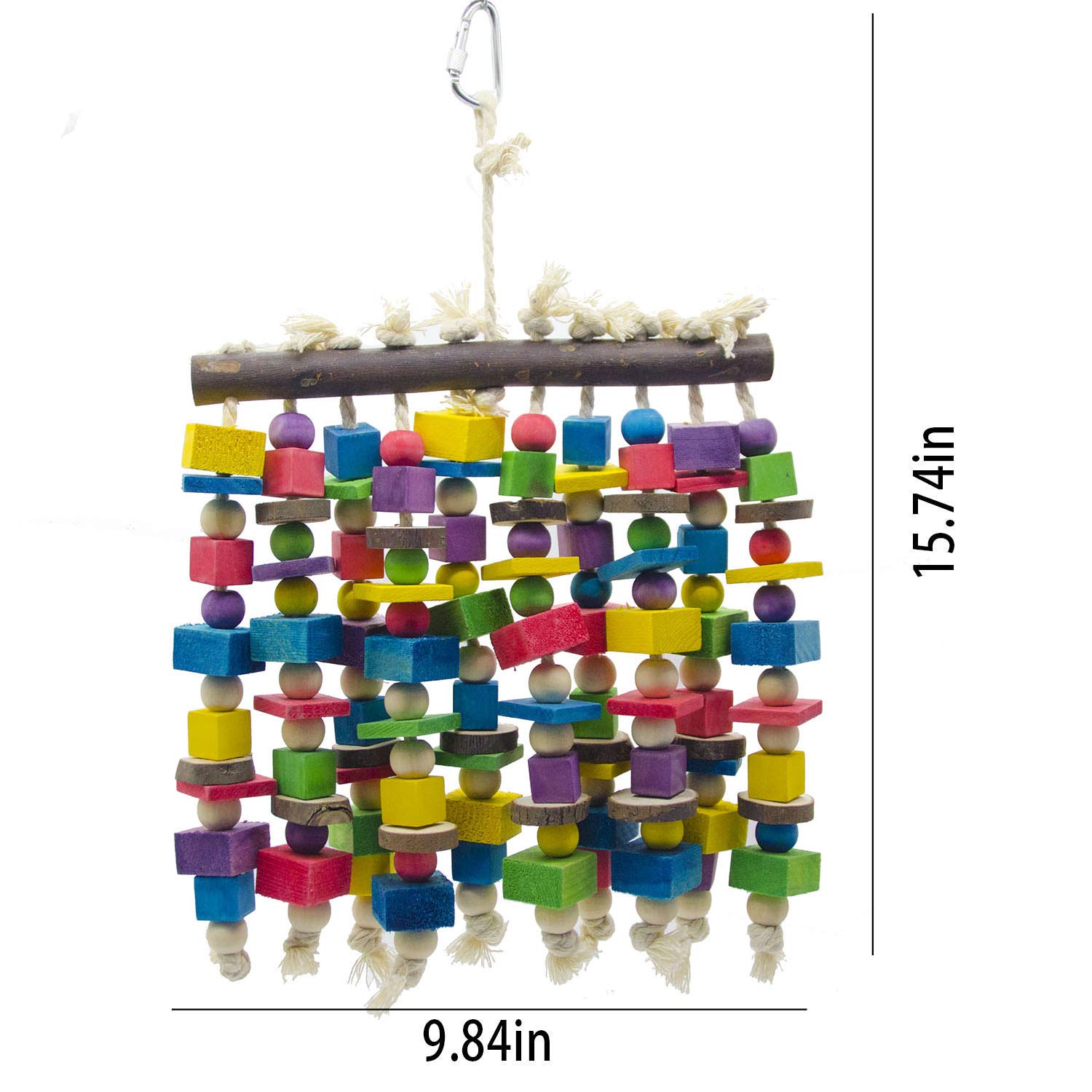 Large Bird Parrot Chewing Toy - Multicolored Natural Wooden Blocks Bird Parrot Tearing Toys Suggested For Large Macaws Cokatoos,African Grey And A Variety Of Amazon Parrots Secondary image