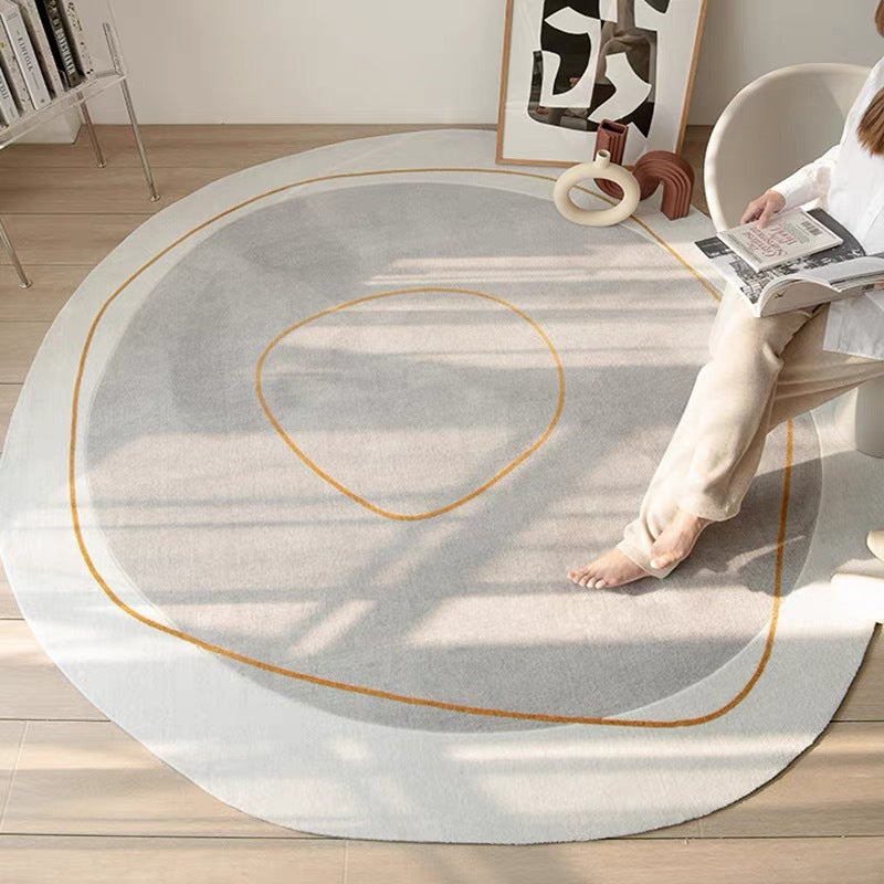 Cashmere-look Cream-colored Round Rug Minimalist Style For The Living Room Secondary image