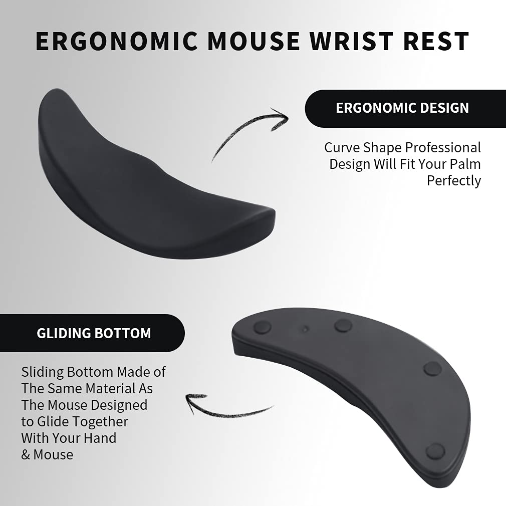 Ergonomic Mouse Wrist Rest Mouse Pads Silicon Gel Non-Slip Streamline Wrist Rest Support Mat Computer Mouse Pad For Office Gaming PC Accessories Secondary image