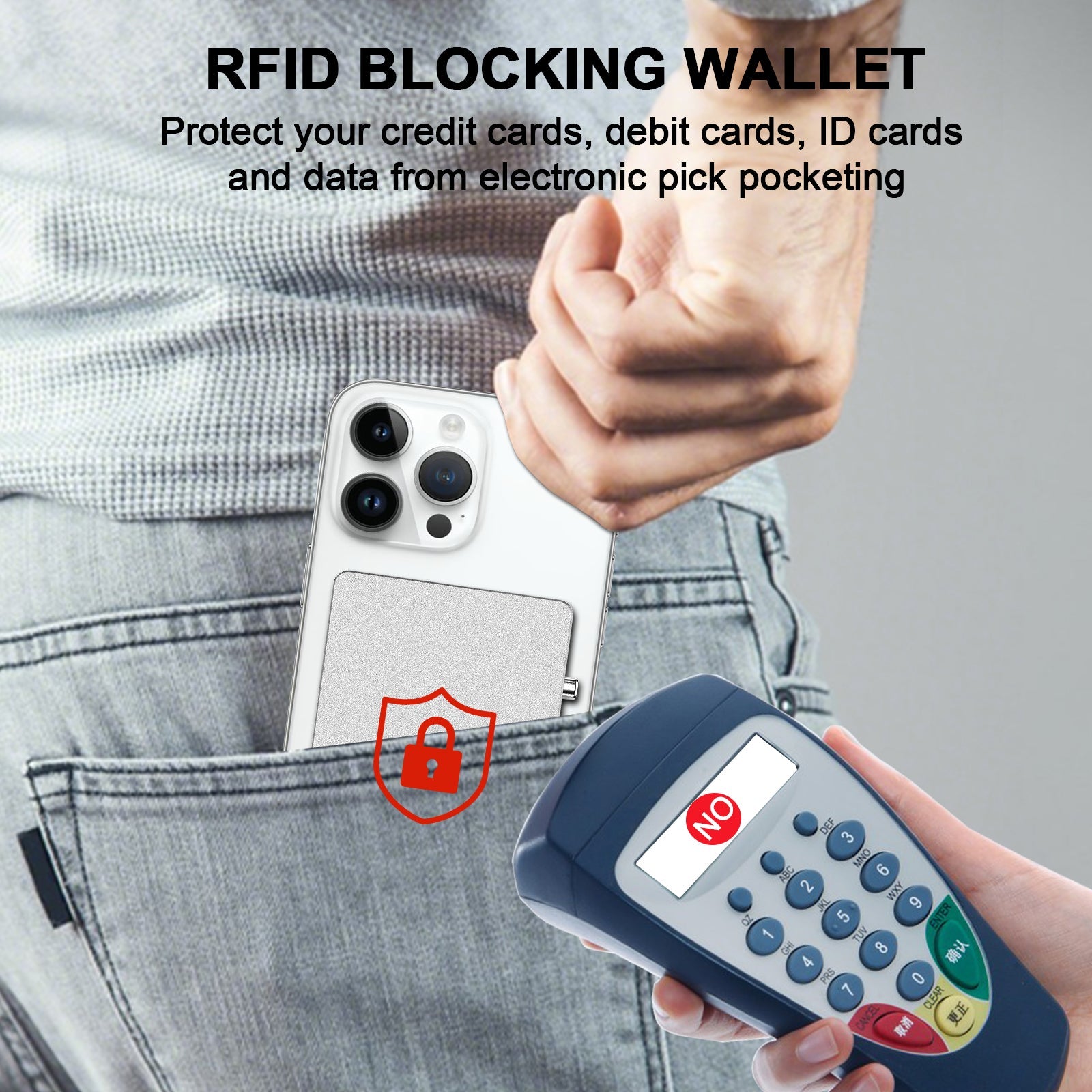 RFID Blocking Wallet Minimalist Slim Card Holder for Magsafe with Adjustable Stand, Metal Pop Up Magnetic Wallet  for Men TOYFID Secondary image