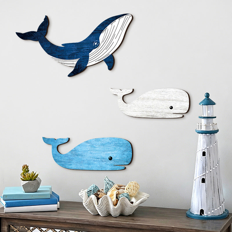 Summer Ocean Animal Whale Wooden Sign For Living Room Wall Decoration Secondary image