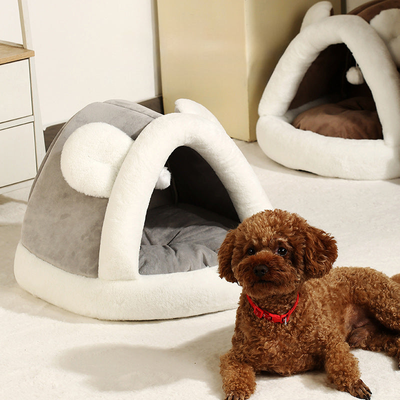 Pet Tent Cave Bed For Cats Small Dogs Self-Warming Cat Tent Bed Cat Hut Comfortable Pet Sleeping Bed Secondary image