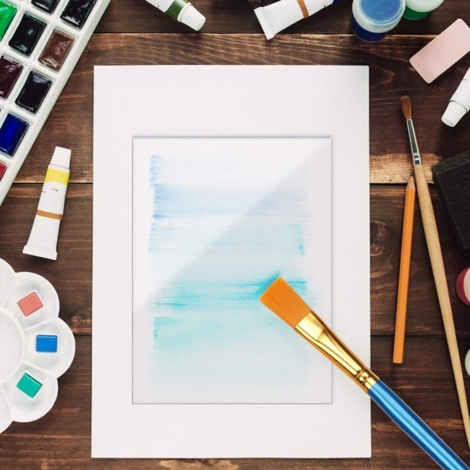Transparent Acrylic Sheet With Art Supplies For Creative Projects—Party Supplies Set Secondary image