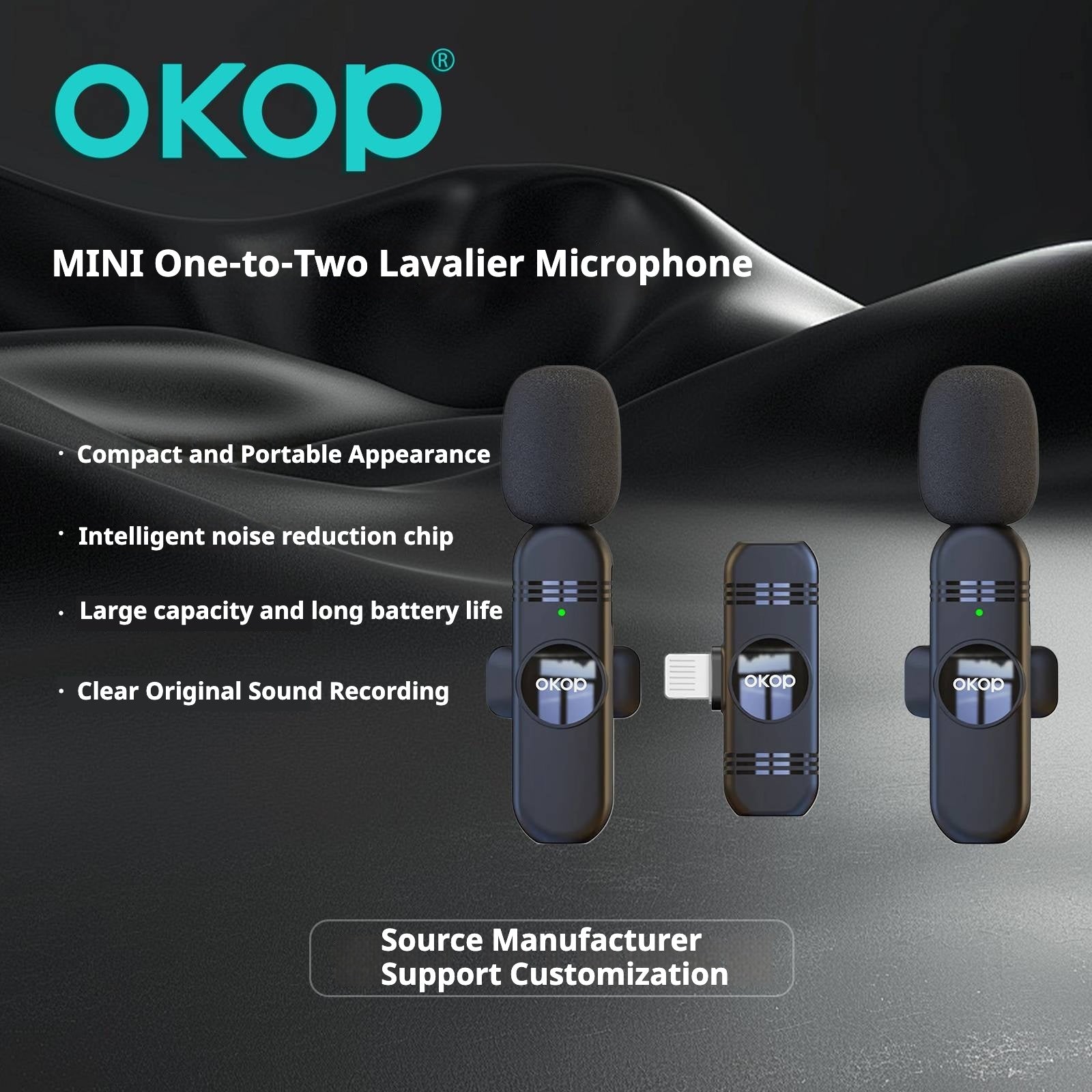 KP-M115 Best-Selling Wireless Lavalier Microphone New Model For Vlogs Livestreaming And Short-Video Recording Features Digital Display In Stock Secondary image