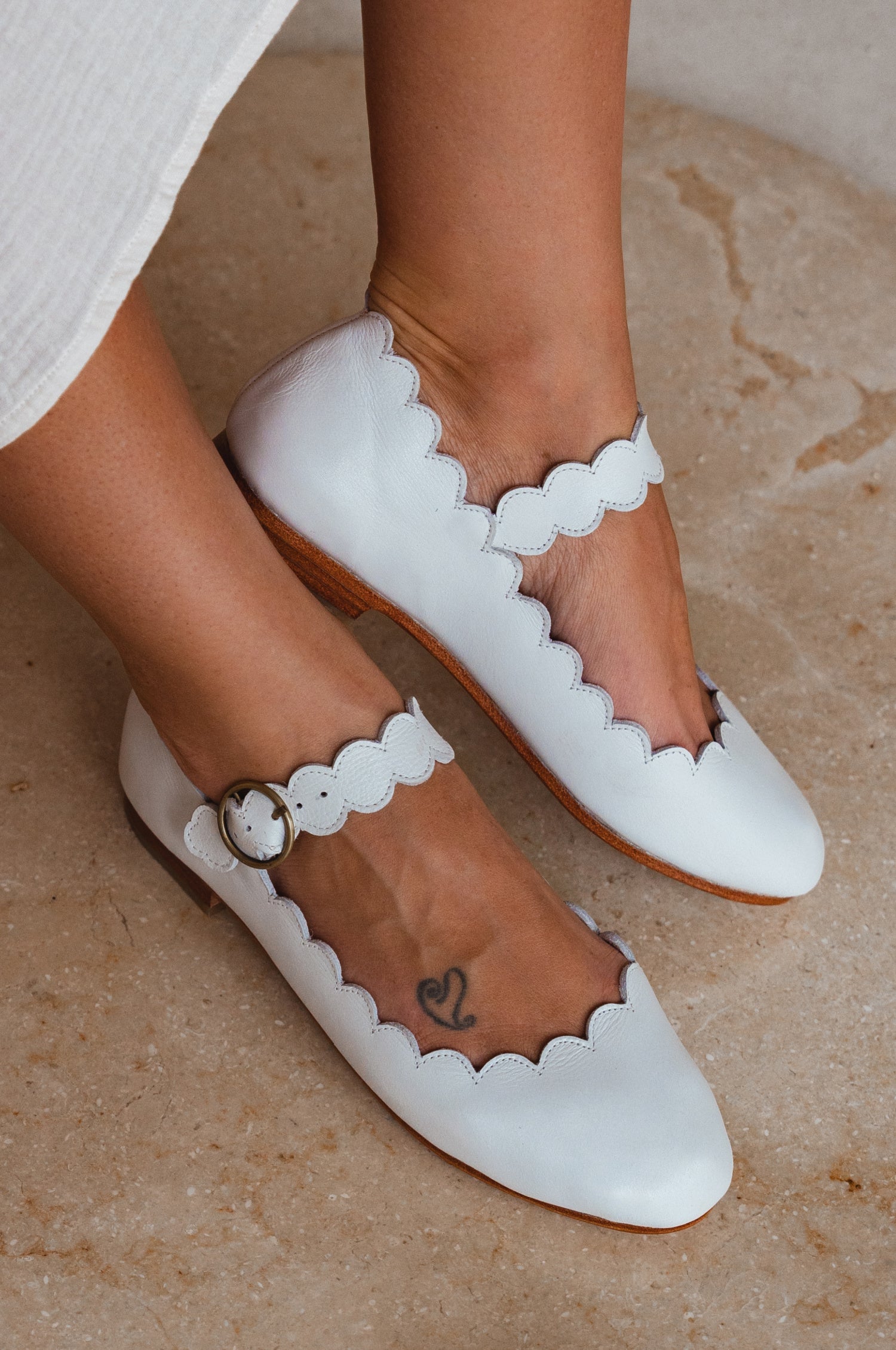 Mia Rosa Scalloped Mary Jane Flats Main image