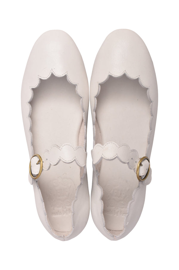 Mia Rosa Scalloped Mary Jane Flats