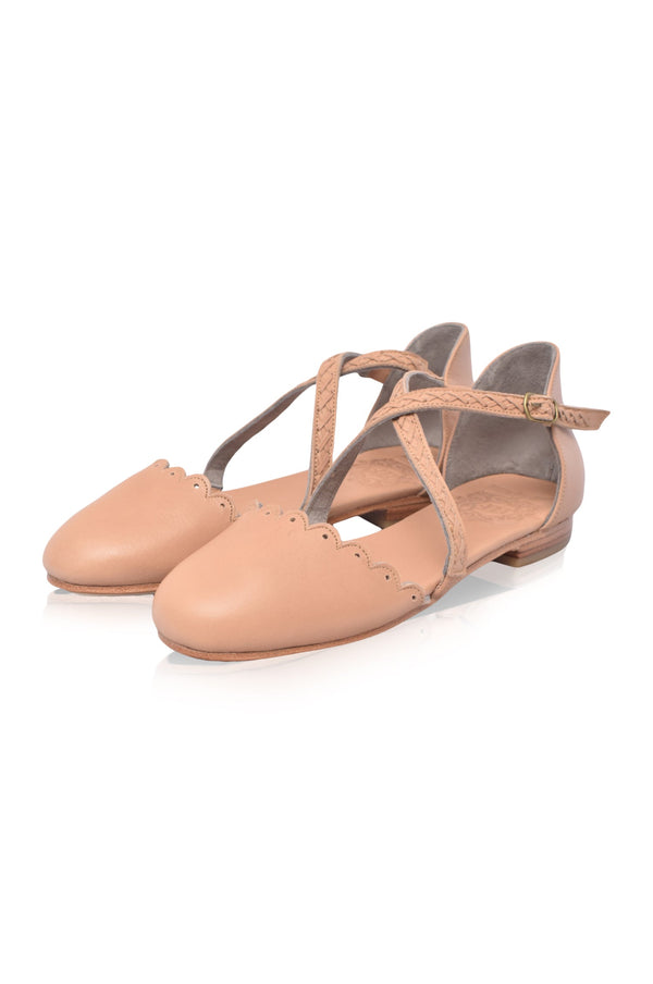 Montana Criss-Cross Leather Flats