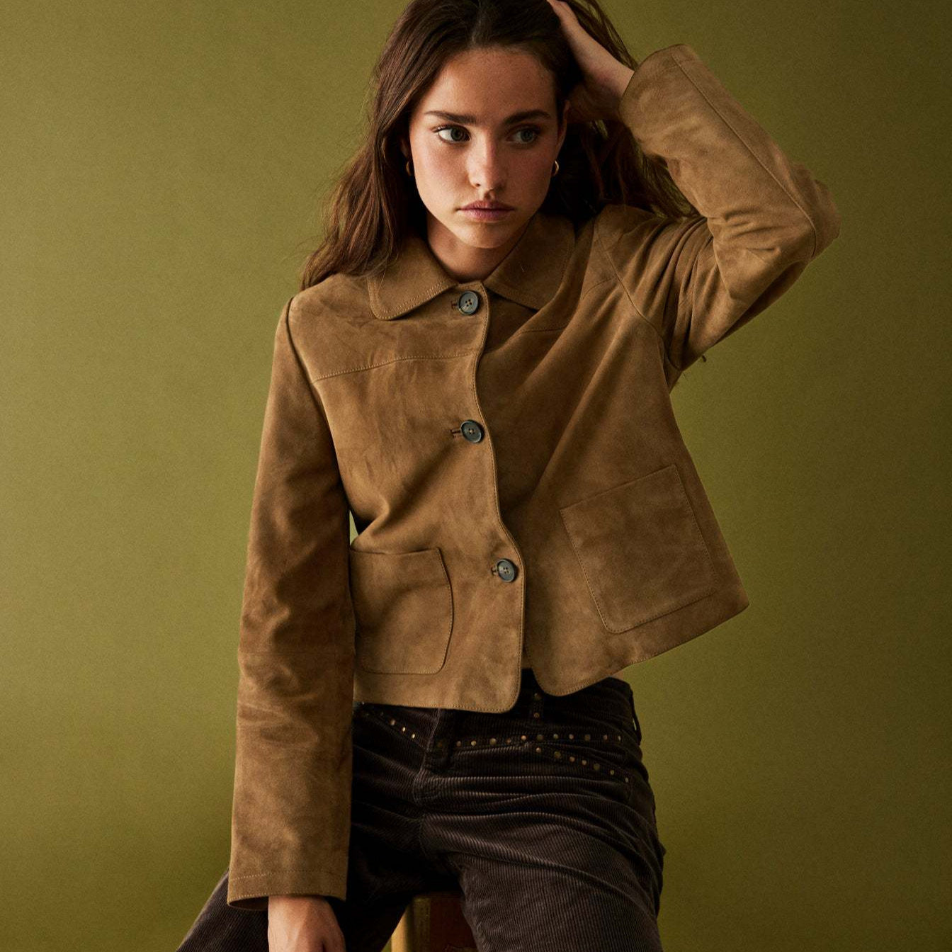 Lapel-collar Pocket Casual Versatile Short Jacket For Women Secondary image