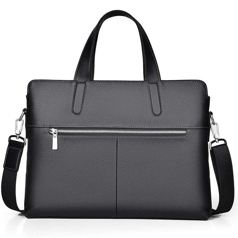 Large-capacity Crossbody Leather Briefcase Secondary image