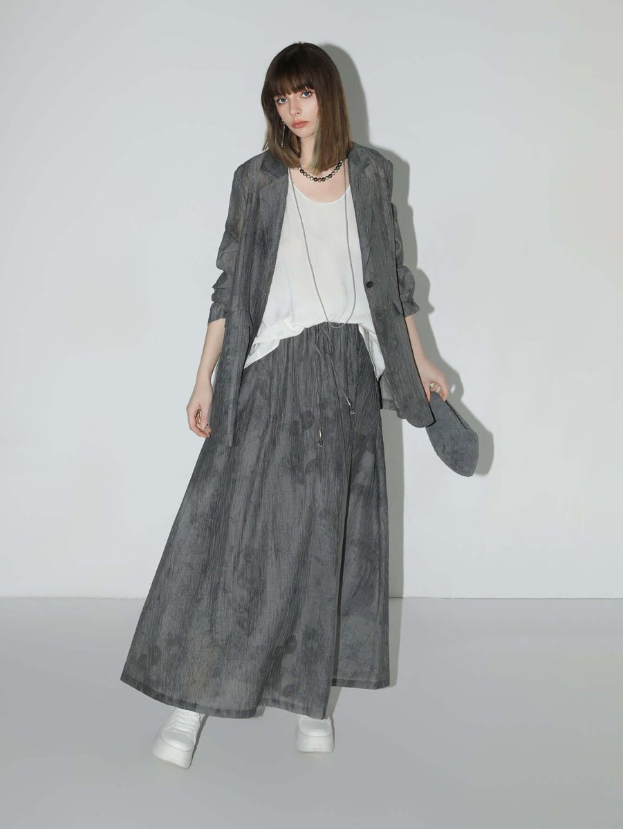 Ink-Washed Draped Striped Blazer Main image