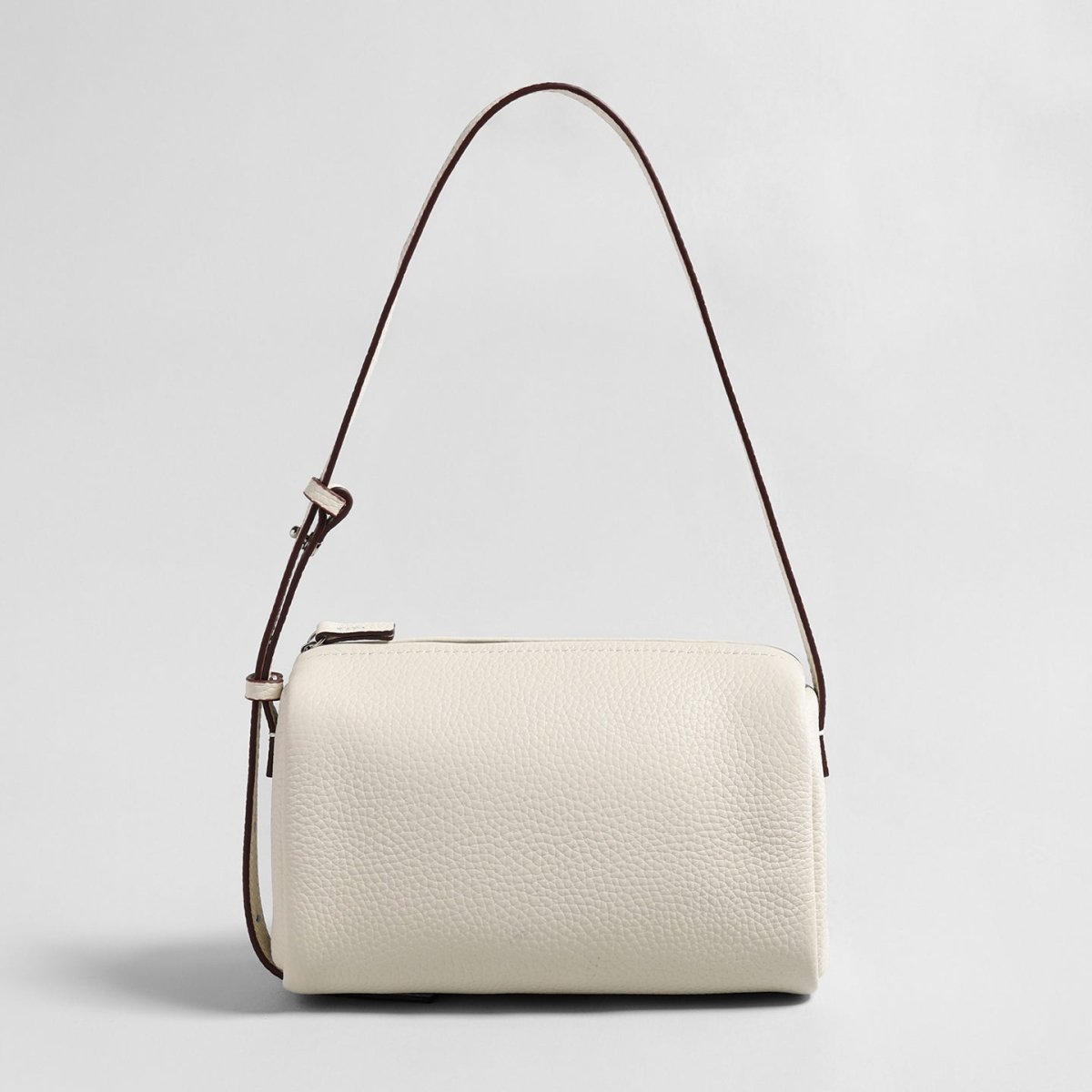 Premium Pebbled Calfskin Cylinder Bag – Trending Barrel Shoulder Crossbody Secondary image