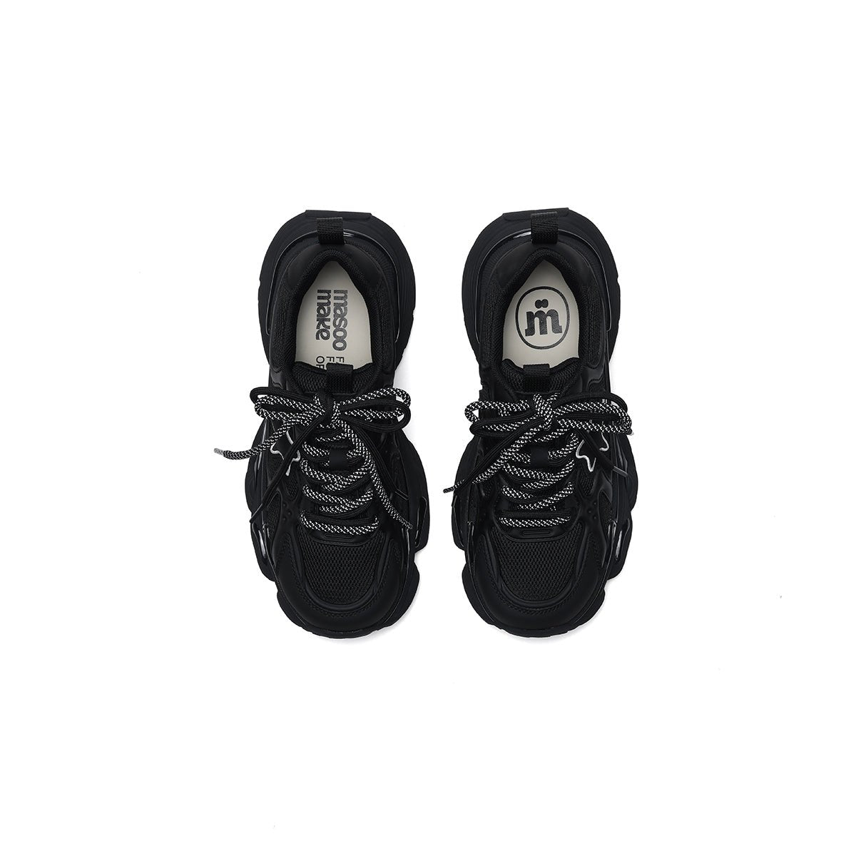 Women's Black Retro Platform Sneakers – Star Detail Secondary image